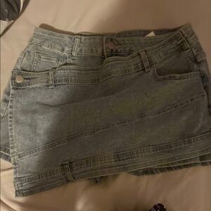 Blue asymmetrical mini skirt for casual occasions